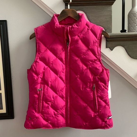 Tommy Hilfiger Pink Down & Feather Puffer Vest sz M NWT